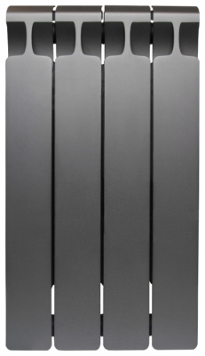 Радиатор биметаллический Rifar Monolit Ventil 500 MVR, нижнее правое подключение, 4 секции, титан купить в интернет-магазине Азбука Сантехники