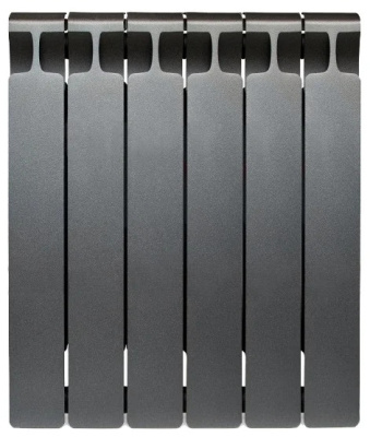 Радиатор биметаллический Rifar Monolit Ventil 500 MVR, нижнее правое подключение, 6 секций, титан купить в интернет-магазине Азбука Сантехники