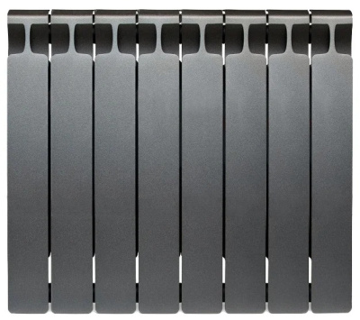 Радиатор биметаллический Rifar Monolit Ventil 500 MVR, нижнее правое подключение, 8 секций, титан купить в интернет-магазине Азбука Сантехники