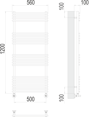 Полотенцесушитель водяной Terminus Ватра П21 500 × 1200 купить в интернет-магазине Азбука Сантехники