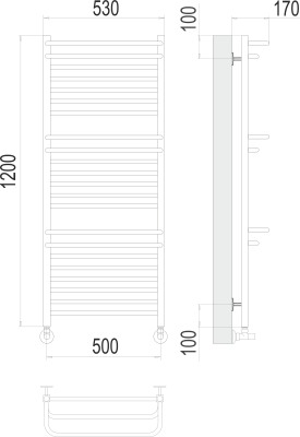 Полотенцесушитель водяной Terminus Орион П22 500 × 1200 купить в интернет-магазине Азбука Сантехники