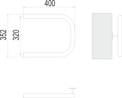 Полотенцесушитель водяной Terminus П-образный 1" 320 × 400 купить в интернет-магазине Азбука Сантехники