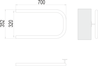 Полотенцесушитель водяной Terminus П-образный 1" 320 × 700 купить в интернет-магазине Азбука Сантехники