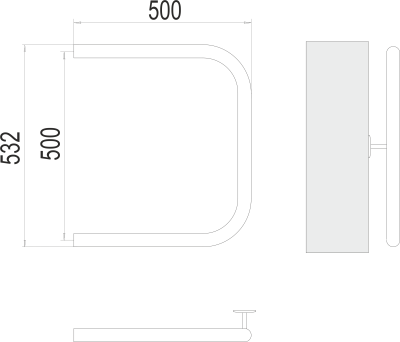 Полотенцесушитель водяной Terminus П-образный 1" 500 × 500 купить в интернет-магазине Азбука Сантехники