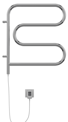 Полотенцесушитель электрический Terminus Электро 25 F-образный 500 × 500 поворотный купить в интернет-магазине Азбука Сантехники