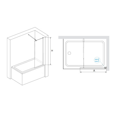 Шторка на ванну RGW SC-052, 700 × 1500 мм, с прозрачным стеклом, профиль — хром купить в интернет-магазине Азбука Сантехники