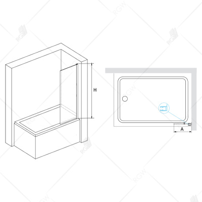 Шторка на ванну RGW SC-056, 300 × 1500 мм, с прозрачным стеклом, профиль — хром купить в интернет-магазине Азбука Сантехники