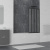Шторка на ванну RGW SC-23B, 800 × 1500 мм, с прозрачным стеклом, профиль — черный купить в интернет-магазине Азбука Сантехники