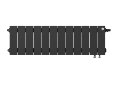 Радиатор биметаллический Royal Thermo PianoForte 200 VDR Noir Sable, с нижним подключением, 10 секций (черный) купить в интернет-магазине Азбука Сантехники