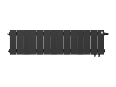 Радиатор биметаллический Royal Thermo PianoForte 200 VDR Noir Sable, с нижним подключением, 14 секций (черный) купить в интернет-магазине Азбука Сантехники