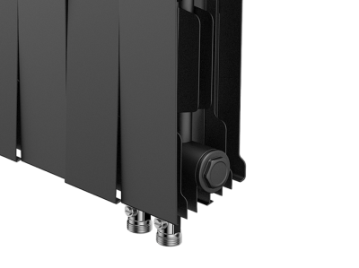 Радиатор биметаллический Royal Thermo PianoForte 200 VDR Noir Sable, с нижним подключением, 18 секций (черный) купить в интернет-магазине Азбука Сантехники