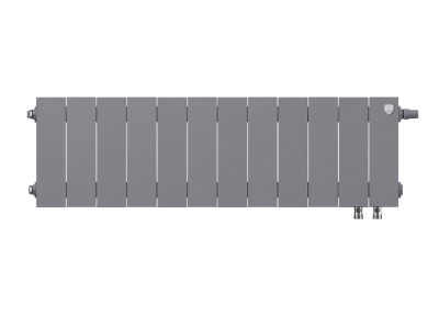 Радиатор биметаллический Royal Thermo PianoForte 200 VDR Silver Satin, с нижним подключением, 12 секций (серебристый) купить в интернет-магазине Азбука Сантехники