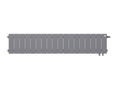 Радиатор биметаллический Royal Thermo PianoForte 200 VDR Silver Satin, с нижним подключением, 18 секций (серебристый) купить в интернет-магазине Азбука Сантехники