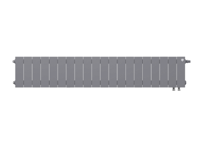 Радиатор биметаллический Royal Thermo PianoForte 200 VDR Silver Satin, с нижним подключением, 20 секций (серебристый) купить в интернет-магазине Азбука Сантехники