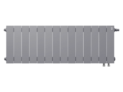 Радиатор биметаллический Royal Thermo PianoForte 300 VDR Silver Satin, с нижним подключением, 14 секций (серебристый) купить в интернет-магазине Азбука Сантехники