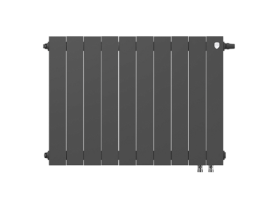 Радиатор биметаллический Royal Thermo PianoForte 500 VDR Noir Sable, с нижним подключением, 10 секций (черный) купить в интернет-магазине Азбука Сантехники
