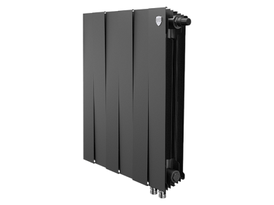 Радиатор биметаллический Royal Thermo PianoForte 500 VDR Noir Sable, с нижним подключением, 6 секций (черный) купить в интернет-магазине Азбука Сантехники