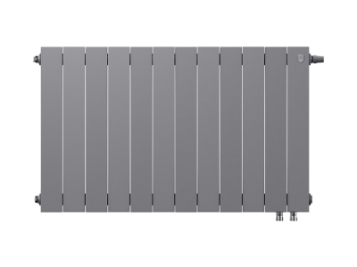 Радиатор биметаллический Royal Thermo PianoForte 500 VDR Silver Satin, с нижним подключением, 12 секций (серебристый) купить в интернет-магазине Азбука Сантехники