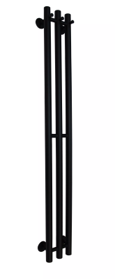 Полотенцесушитель электрический МАРГРОИД Inaro Р120 × 6 × 012, СНШ, правое подключение, 6 крючков, 2 секции по 3 вставки, черный матовый RAL 9005 купить в интернет-магазине Азбука Сантехники